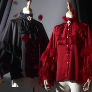 Gothic Shirt Lolita Gothic Style Lolita Inner Top Long Sleeve Dark cos Clothing New Year Top Women