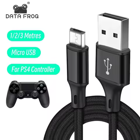 DATA FROG 1M 2M 3M Charging Data Cable For PS4 Controller USB Charger Cable For PS4 Gampad Joystick 