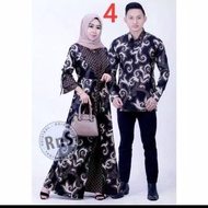baju batik setelan couple muslim hem lengan panjang modern
