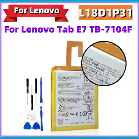 L18D1P31 Replacement Battery L18D1P31 2750mAh For Lenovo Tab E7 TB-7104F Tablet Battery + Free Tools