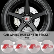 56mm 4pcs Car Logo Wheel Center Hub Decal Sticker for Audi Sline Quattro A3 A4 A5 A6 A7 Q3 Q5 Q7 S3 