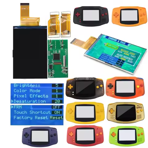 Hispeedido V5 HD 9 pixels to 1 pixel Drop In 3.0" 3 inch Highlight 720x480 Retro pixel OSD Menu IPS 