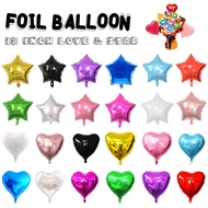[PANDA] 18 Inch Foil Balloon Love Star Plain Foil Belon For Belon Bouquet Balloon