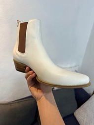 Chelsea boots high heels white สีขาว ส้นสูง