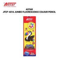 (1BOX) ASTAR JFCP-6016 Jumbo Fluorescence Long Colour Pencil [6 Colour] | 木色笔 X 1BOX