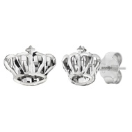 Poh Heng Jewellery 18K White Gold Crown Earrings