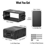 Phenyx Pro 4U/6U Rack Case Rackmount Road Case Detachable Front and Back Cover Storage Shockproof Wa