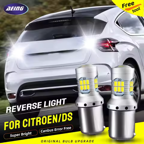 2pcs 1156 LED Reverse Lights Blubs P21W BA15S Canbus No Error Backup Lamp For Citroen DS3 DS4 Crossb