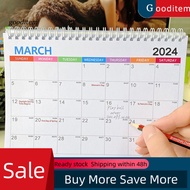 [Gooditem] Paper Desk Calendar 12 Monthly Desk Calendar 2024 Spiral Coil Desk Calendar for Office and School Planning Simple Style Monthly Planner for Event Log and for Southeast