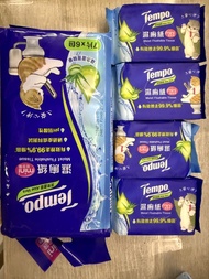 (買錯左）Tempo 濕廁紙 (迷你裝) 含蘆薈精華 7片x10包