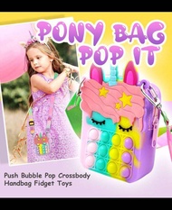 Tas Unicorn Anak Pop it Sling Mini Bag DOMPET KOIN POP IT DOMPET POP IT DONPET LUCU POP IT DONPET TAS POP IT TIKTOK dompet pop it gantungan kunci pop it Pop It Unicorn Wallet Cross Bag/Tas Pop Fashion Bag Children's Women's Press Oblique Bubble