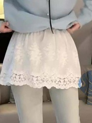 เสื้อฮู้ดลายลูกไม้เอวสูงทรงเอสไตล์เกาหลีสำหรับผู้หญิงไซส์ใหญ่ 300 ปอนด์ เสื้อเชิ้ตแขนยาวลายดอกไม้สีพ