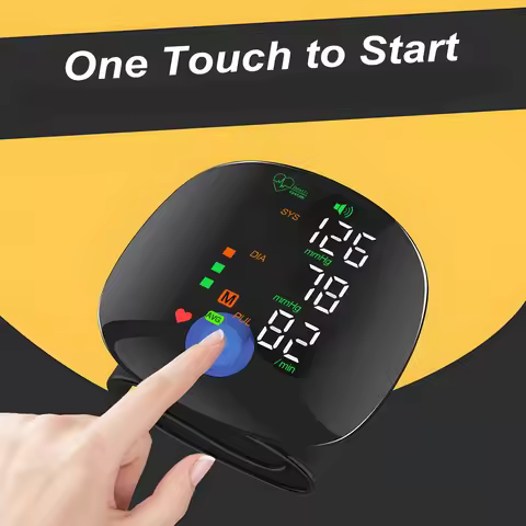 LED Screen Wrist Blood Pressure Monitor English Voice Broadcast Rechargeable Blood Pressure Measurin