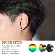 Our Pride Stud ต่างหูก้านเจาะสีรุ้ง Rainbow earrings วัสดุไทเทเนียมเกรดเครื่องมือแพทย์ (P019)