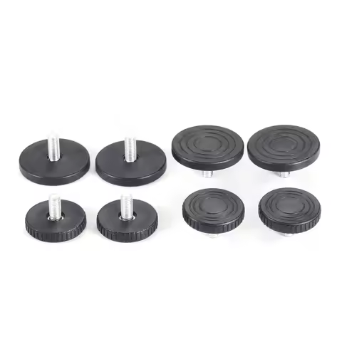 4 Pcs Black Leveling Feet Adjustable Furniture Feet M8*18mm Screw On Furniture Glide Base Diameter 4