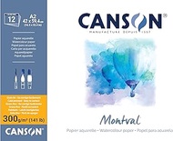 CANSON Montval Fine Grain Watercolour Paper 300gsm A2 Sheet, Cream