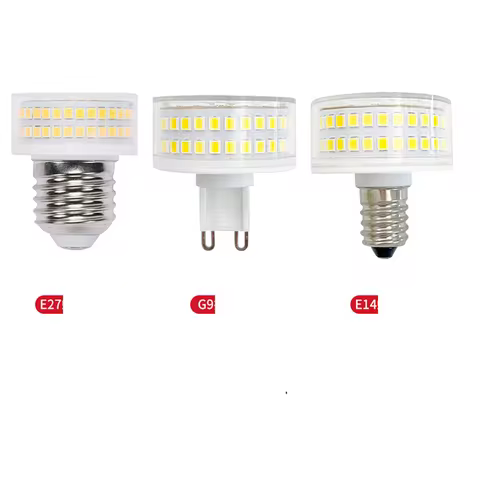 5pcs AC220v E27 E14 G9 9w LED Lamp Ceramic Small Bulb 3000k 4000K 6000k CCT Chandelier Ceilling Drop