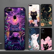 OPPO A54 A58 A58X A55 A57 A57S A57E A58 A38 A18 A1 A98 F23 A76 A74 A78 R9 R9S F1 Plus Cat Black TPU 