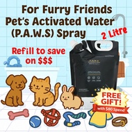 For Furry Friends Activated Water Pet Sanitizer Paws Spray 2L Refill | Dog Cat Paw Cleaner Safe Non-