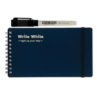 日本 Gakken Write White白板橫式筆記本/ 附白板筆/ 深藍