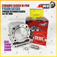 MRU Racing Ceramic Block M-PRO Y15ZR/LC135 76mm/78mm/80mm Forged Cylinder Block for Jet Rod