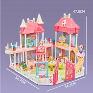 Nhà Búp Bê Castle Villa cỡ lớn cho bé - Đồ chơi nhà búp bê Biệt thự tặng kèm 1 búp bê
