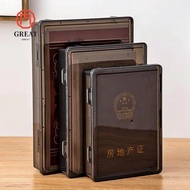 GREATMY A4 File Box, Dustproof Plastic Certificate Storage Box,  A4 Transparent Multifunctional Mult