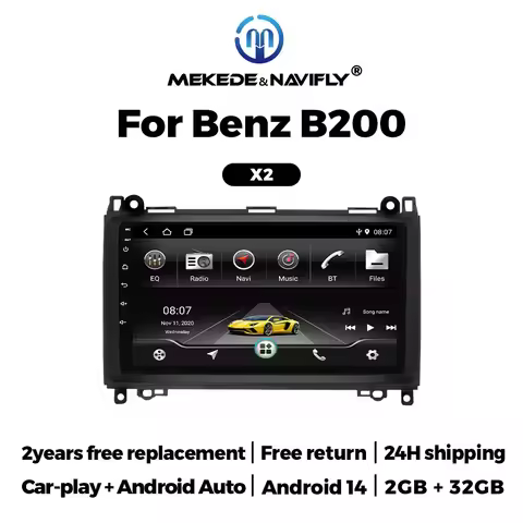 NaviFly 9'' 2+32G Android 14 Car Radio Player For Mercedes Benz W169 W245 W639 W906 Sprinter B160 B1