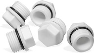 3/4" PVC Pipe Male Thread Plug 3/4 inch Pipe Fitting End Caps Connector Plug Garden Hose Water Tubing Stopper Prevent Leakage - 5pcs (White)
