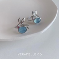 Adjustable Aquamarine Rabbit Ring