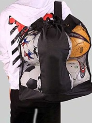 5球容量籃球袋，足球袋與排球袋，拉繩口袋袋，防水背包，運動袋，大容量球袋網袋
