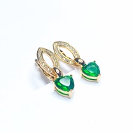 Micro Pave Cubic Zirconia Hypoallergenic Hoops Earrings Elegant Gold Plated Fashion Sparkling Dangle