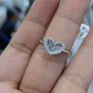 Cincin hati berlian eropa asli he23 berat 3.80/0.43 crt,SZ 14