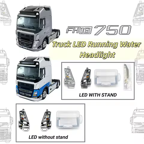 1/14 DIY RC Truck LED Running Water Headlight Upgrade Set For Tamiya Tipper VOLVO FH16 750 56360 563