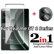 2in1 Curved Tempered Glass For Realme GT 6 6T Neo6 Neo6SE 5G 2024 GT6 Real Me GT6T Rear Camera Lens 