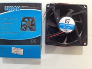 UNION 27FAN007 80x80x25 mm. Cooling fanพัดลมดูดดอากาศ ระบายอากาศ ใช้ไฟฟ้ากระแสตรง 12V DC