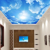 wallpaper plafon 3D - wallpaper custom awan plafon - wallpaper atap plafon 3D