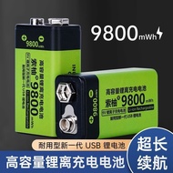 9v Lithium Battery Large-Capacity Rechargeable Battery Multimeter Microphone Guitar Detector Univers