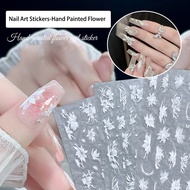 Nail Art Flower Nail Art Stickers DIY Art Hand-Painted Flower Adhesive Nail Sticker