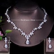 Sepj ชุดเครื่องประดับสำหรับงานหมั้นทำจากเซอร์โคเนียเหลี่ยมน้ำจี้สร้อยคอต่างหูสำหรับผู้หญิงอุปกรณ์เสร