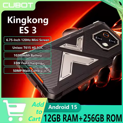 CUBOT KINGKONG ES 3 Rugged Phone Unisoc T615 4G 6.75" 120Hz 6GB RAM+256GB ROM 48MP Main Camera 10200