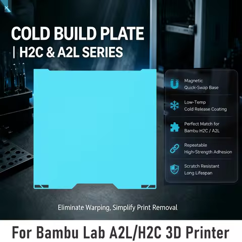 Cool Plate for Bambu Lab H2C/A2L Combo Cold Build Plate Double Sided Smooth for Bambulab A2L 3D Prin