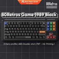[FIRE] Keycap Set 80Retros Game 1989 Black (Cherry profile | ABS ABS | PBT | Ink-Printing )- Maxping