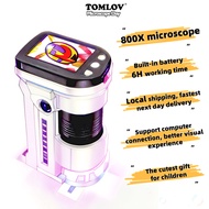 TOMLOV Handheld Digital Microscope 800X Picture/Video For Kids Biology Professional Magnifying Glass