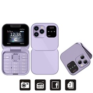 i16 Pro Mini Foldable Mobile Phone Dual SIM Card FM Radio Speed Dial 1.77''Screen Square Phone