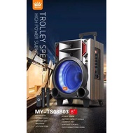 MYCROWN 8 inchi bluetooth karaoke speaker with 2 wireless mic