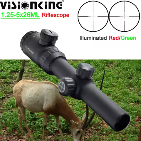 Visionking Lightweigh 1.25-5x26 Waterproof Riflescope Mil Dot Illuminated Tactical Compact Hunting I