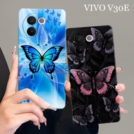 [SHARK CASE] Softcase VIVO V30E 5G 2024 NEWEST Butterfly Motif - Vivo V30E Casing - Vivo V30E Case -