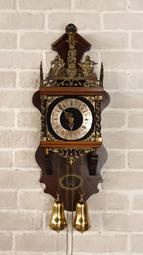【卡卡頌 歐洲跳蚤市場/歐洲古董】荷蘭老件 機械鐘 德國機芯  雕刻  古董鐘 (運作正常,可敲鐘) cl0061