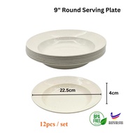 12pcs 9" Serving Plate/ PP Plate/ Kenduri Plate/ Pinggan Plastik/ Kuah Pinggan Deep Plate 9inch Plat